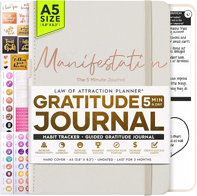 90-Day Goal Planner with Daily Journal, Gratitude & Habit Tracker | Daily Planner, Productivity, Time blocking, Manifestation & Affirmations with Vision Board, Gratitude Journal for Women & Men
