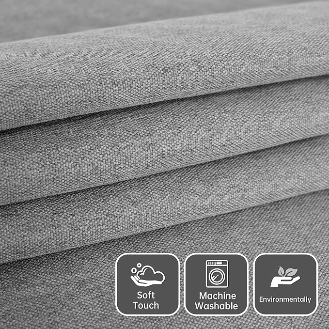 DriftAway Blackout Soundproof Thermal Insulated Linen Textured Curtains with Quilted Thermal Lining for Cold and Heat Blocking Noise Reducing Daytime Sleep 1 PC 52 Inches by 36 Inches Gray