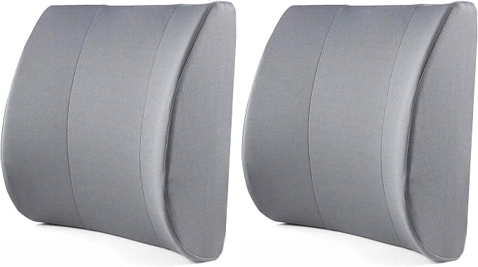 DMI Lumbar Support Pillow for Chair to Assist with Back Support with Removable Washable Cover and Firm Insert to Ease Lower Back Pain While Improving Posture, 14 x 13 x 5, Contoured Foam, Elite, Gray