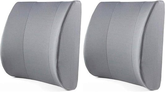 DMI Lumbar Support Pillow for Chair to Assist with Back Support with Removable Washable Cover and Firm Insert to Ease Lower Back Pain While Improving Posture, 14 x 13 x 5, Contoured Foam, Elite, Gray
