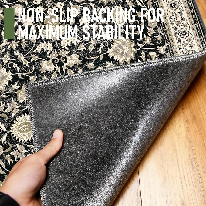 48"x60" Office Chair Mat for Hardwood, Under Desk Chair Mat for Home Office, Anti-Slip Office Rugs for Rolling Chairs, Floor Protector Washable Rugs Charcoal