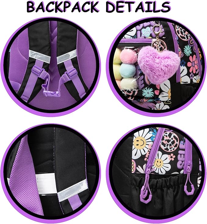 Cute Backpack for Girls Aesthetic Backpack School Backpack for Girls Backpack with Lunch Box Back to School Supplies