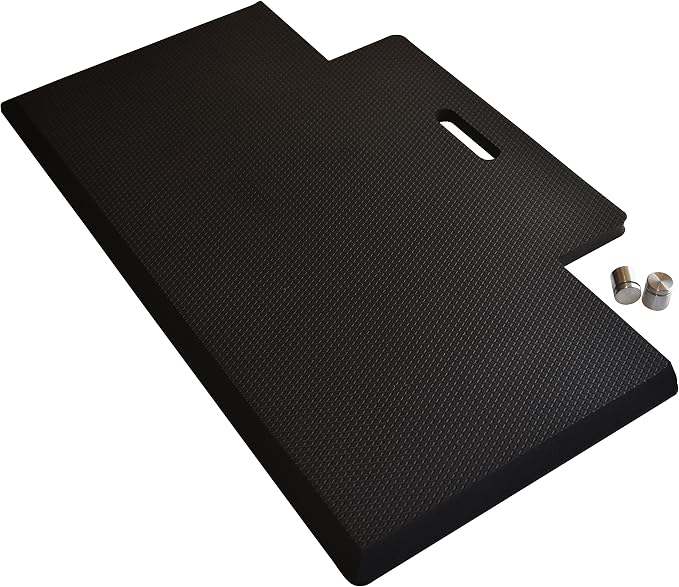 Quality Clever Anti-Fatigue Standing Desk Mat with Gel Memory Foam, 29.5 Inches Wide - Orthopedic Comfort for Home, Office, Kitchen Floor & Workshops - Cutout Design + Beveled Edges & Non-Slip Back