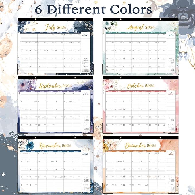 2026-2027 Desk Calendar - 18 Month Desk/Wall Calendar Runs from July 2026 to December 2027, 14.6" x 11.5" Desktop Calendar, Monthly Calendar 2026-2027 for Home Office, or School