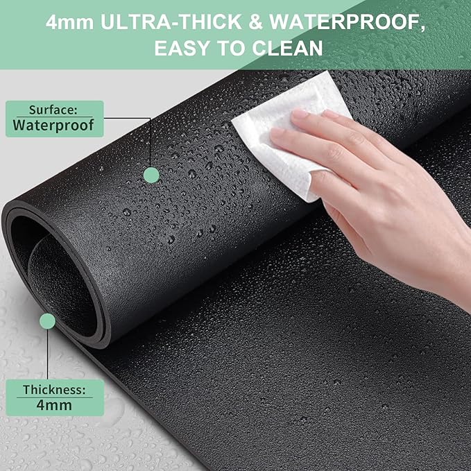 Leather Desk Pad Protector, Mouse Pad Large, Office Desk Mat On Top of Desks, Black Desk Mat for Desktop, Wireless Charging Mouse Pad, Waterproof Computer Keyboard Mat for Gaming 35.4"X16.5"X1.6"