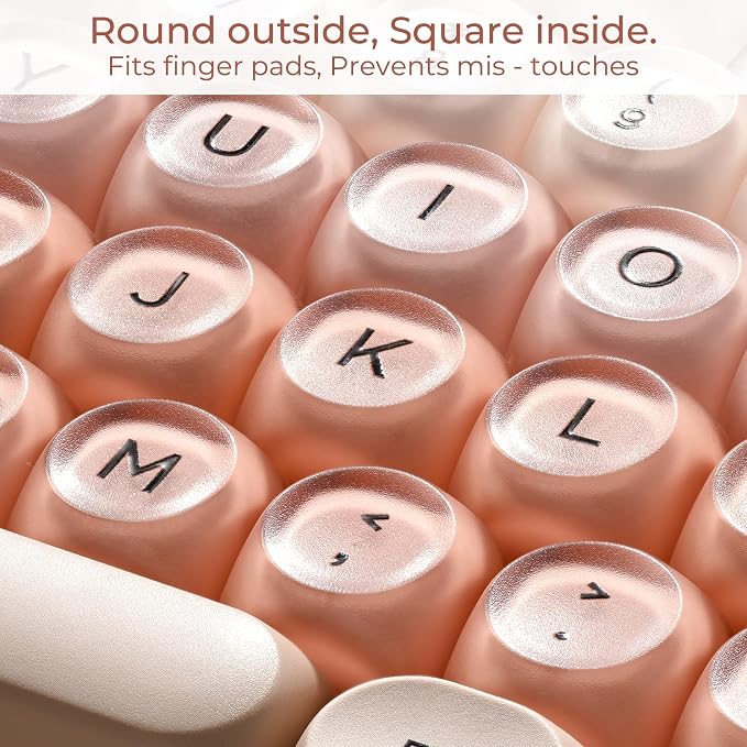 OHY Jelly Keycaps, XVX HOA Profile 132-Key PBT+PC Shine-Through Keycap Set, Cute Custom Gradient Keycaps for Mechanical Keyboards with MX Switches - Flesh Pink (Only Keycap, No Keyboard)