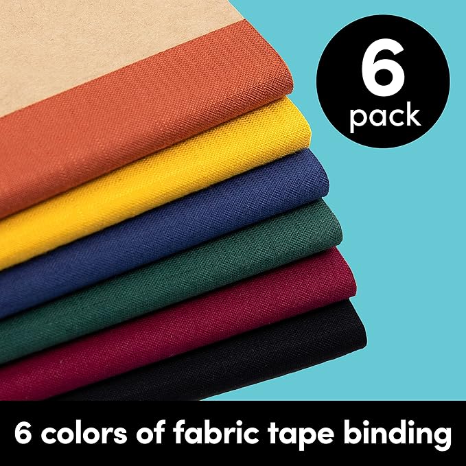 PAPERAGE 6-Pack Composition Notebook Journals, 120 Pages, Kraft Cover with Jewel Tone Spines, College Ruled Lined Paper, Small Size (8 in x 5.75 in) – for Home, Office or School Supplies