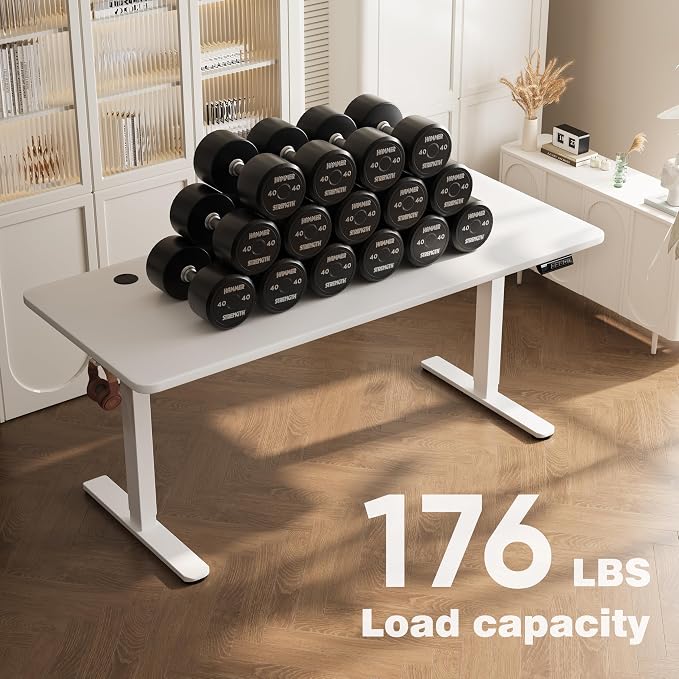 Monomi 79" Electric Standing Desk for Home Office - Large Adjustable Height Desk with 178 lbs Weight Capacity, 3 Memory Presets, Quiet Motor, Anti-Collision (White)
