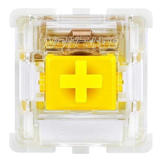 Gateron G Pro 3.0 Yellow Mechanical Switches –32 Pack,Pre-Lubed 3-Pin/5-Pin RGB Linear Switches (50g) - for Gaming & Typing