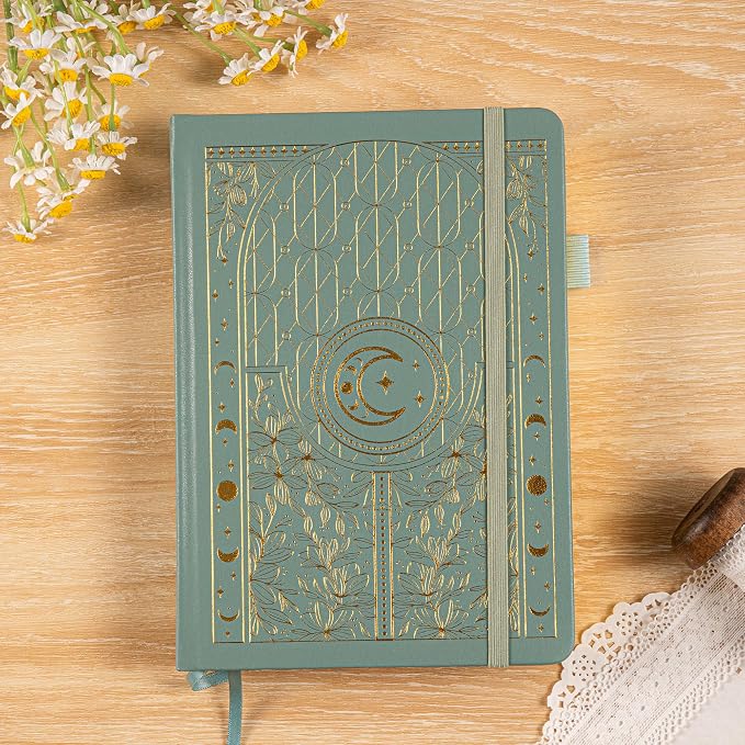 TIEFOSSI Dotted Journal Notebook, 160gsm 256 Numbered Thick Paper, A5 Hardcover Dotted Grid Diary for Women Men Work Writing, Journaling, Drawing, 5.8 x 8.3 in