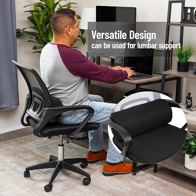 Mind Reader Foot Rest, Foot Stool, Under Desk at Work, Ergonomic, Adjustable, Office, Foam, 7.5" L x 16.75" W x 3.75" H, Black