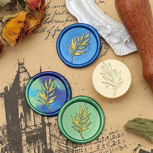 SWANGSA Wax Seal Kit, Olive Branch Wax Seal Stamp with 200pcs Sealing Beads, Great for Embellishment of Wedding Invitations, Packages, Gift Wraps