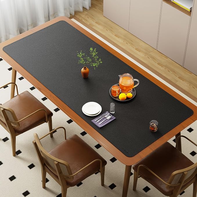 Mydours Super Large 75" x 32" Desk Mat, Full Desk Blotter Pad, Desktop Computer Desk Mat, Mouse Pad for Home Office & Computer Workstation, Extra Pad for Standing Desk (Black)