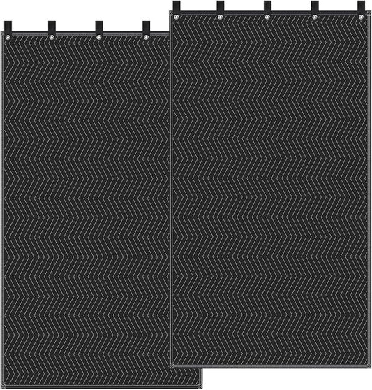 2 Pack Large Sound Dampening Blanket, 70" x 41" Acoustic Noise Reducing Curtain with Grommets, Heavy Duty Polyester Sound Absorbing Panel for Home Studio, Door, Window & Musical Instruments