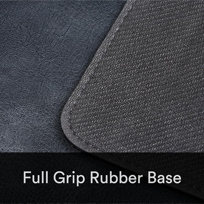Premium Distressed Faux Vegan Leather Desk Mat | Multifunctional Desk Pad for Home Office | (Black/Grey, 15.75" x 36") | Hard-wearing distressed vegan-friendly leather desk pad in three sizes and two colourways for work, writing and gaming