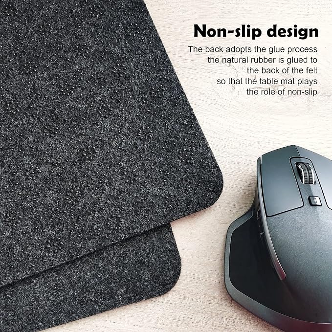 DAWNTREES Extra Large Felt Desk Mat,55''x23.6'' Non-Slip Desktop Protector | Full Desk Mouse pad, Computer Desk Mat for Keyboard and Mouse Pad,Desk Accessories for Home and Office (Dark Gray)