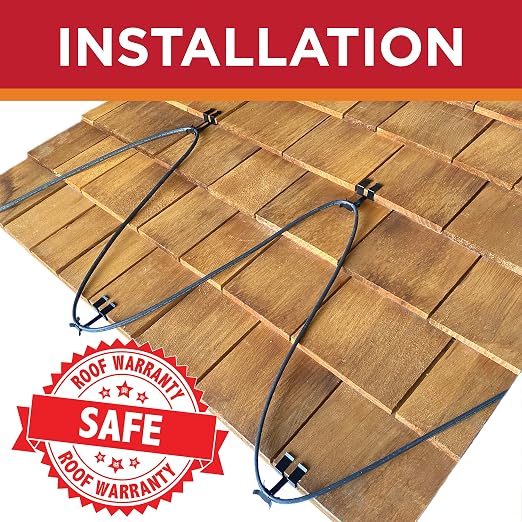 Roof Clips, Safe for Heat Tape, Electric Cable & Roof Heat Cable Installation, Prevents Roof Damage, Easy Nail-Free Outdoor Cable Clips, Your Ultimate Cable Clip (.625-25 Pack)