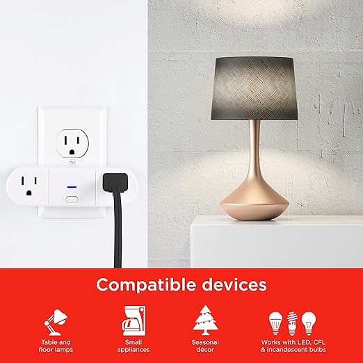 UltraPro Smart Plug WiFi Outlet, Smart Home, Smart Switch, Dual Smart Outlet, Works with Alexa, Echo & Google Home, No Hub Required, App Controlled, ETL Certified, Alexa Plug, 2 Pack, 51403