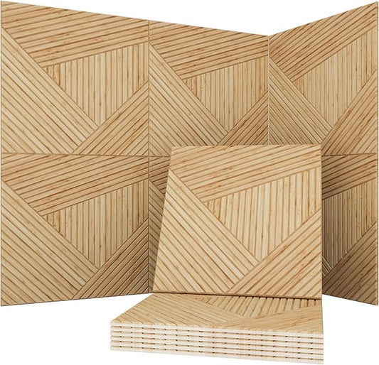 Soon Global Acoustical Wall Panels, 6-Piece 23.62 X 23.62 Inches Art Acoustic Panels, Decorative Acoustic Panels, Acoustic Wall Panels, Sound Absorbing Wall Art, Timber Spiral