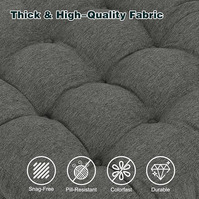 baibu Memory Foam Recliner Cushions with Lumbar Support Pillow Set for Elderly, 20x20x5 Inch Dual-Layer Non-Slip Recliner Seat Cushion & Back Support Pillow for Reduce Hip & Lumbar Pain, Dark Grey