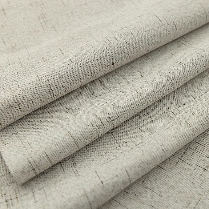 KOUFALL Neutral Greige Curtains Black Out 63 Inch Long,Back Tab Linen Blackout Curtains 63 Inch Length for Bedroom Living Room