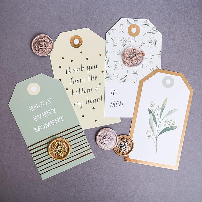 Hoppler Premium Wax Seal Kit with Seal Gun, Wax Sticks, a Flower Stamp, 12 Cavity Silicone Mold, and Extra Additions to Make Seals Stand Out and Make Invitations in Bulk. (Light Pink)