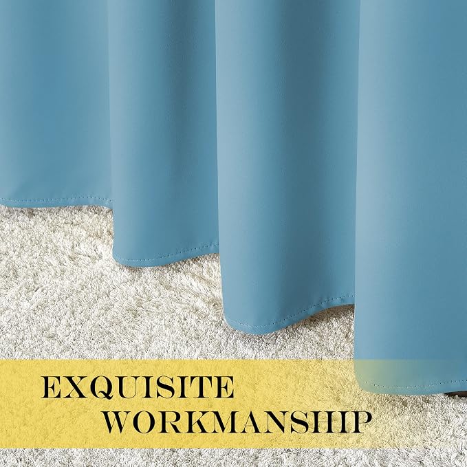 NICETOWN Bedroom Curtain Room Darkening Drapery 102 inches Length - Home Fashion Thermal Insulated Grommet Room Darkening Curtain for Living Room (Teal Blue, 1 Panel, 52 x 102 inches)