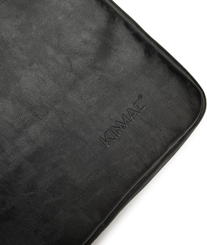 Kinmac 360° Protective Vertical Laptop Sleeve Case Cover Bag (Black PU, 15 inch-15.6 inch)