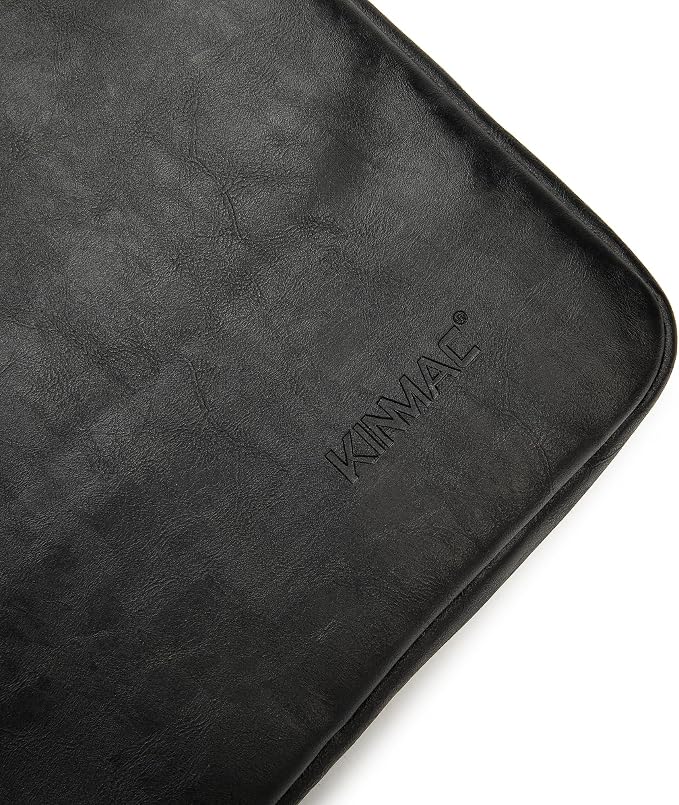 Kinmac 360° Protective Vertical Laptop Sleeve Case Cover Bag (Black PU, 13.5 inch-14 inch)