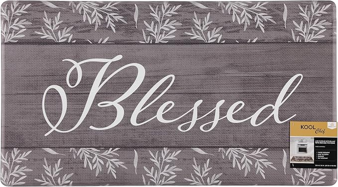 J&V TEXTILES Kitchen Runner Rugs Anti-Fatigue mats,Non Slip Waterproof Ergonomic Comfort Mat for Kitchen, Floor Home, Office, Sink, Laundry (Blessed, 18" x 30")