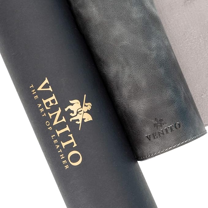Venito Premium Leather Desk Mat (36 X 19 inch) - Large Computer Desk Mat for Home Office Accessories (Faded Gray)*