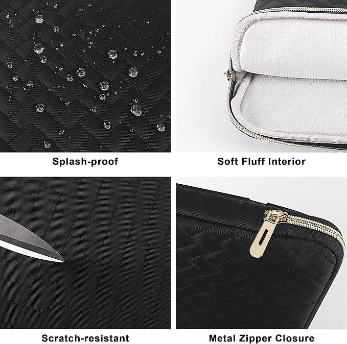 DOMISO 15.6 inch Laptop Sleeve for MacBook Air M3 15 inch Laptop Case 15.6 inch Compatible with MacBook Air 15 inch Plus 15 MacBook Pro Protective Computer Sleeve 15 inch with Small Case,Black