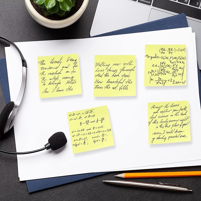Mr. Pen- Sticky Notes, 3"x3", 12 Pads, Pastel Yellow Colors, Self-Stick Pads, Aesthetic, Colorful, Bulk, Stocky Notes for Bible Journaling