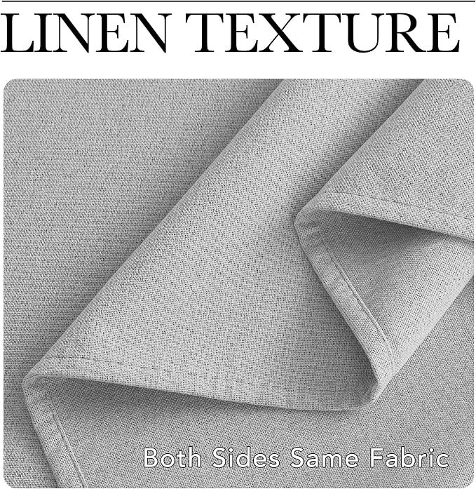 NICETOWN Vintage Open Linen Weave Flax Wall to Wall Room Dividers Curtain for Patio Sliding Door, Off White, 100% Blackout Curtains 84" Long, Soundproof Window Treatment Drapes for Hall Room