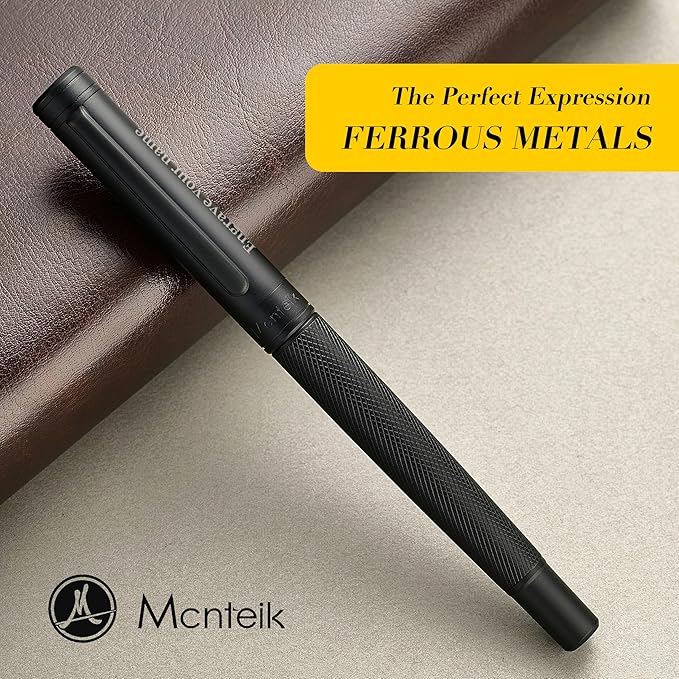 Personalized Matte Black Forest Rollerball Pen, Luxury Pen with Schmidt Black Ink Refill, Fancy Pen Gift Set for Men & Women, Business Signature, Executive, Office, Nice Fancy Designer Pens