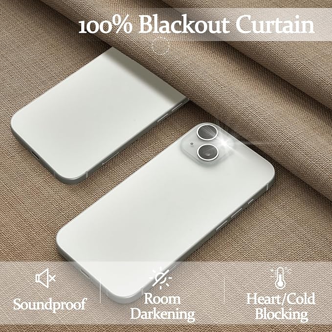 Blackout Double Layer Thick Linen Curtains 108 Inches Long for Sliding Glass Doors, Rust Brown Memory Trained Pinch Pleated Insulated Noise Reducing Elegant Window Curtain & Drapes 2 Panels 9FT Length