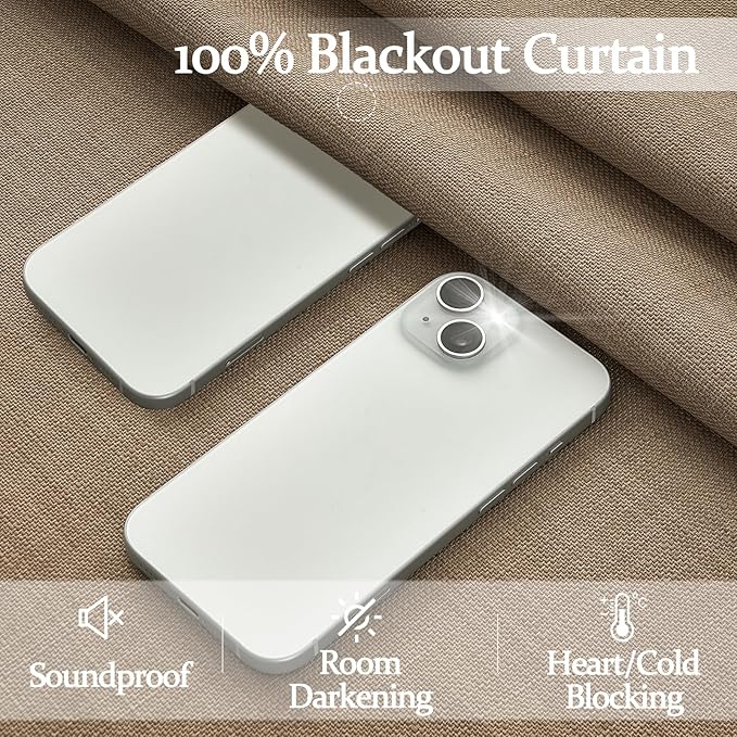 Extra Long 102 Inch Rust Brown High Ceiling Curtains for Dining Room, Blackout Memory Shape Pinch Pleat Natural Linen Blend Thermal Noise Reducing Country Windows Curtain 102 Inches Length Panels of 2
