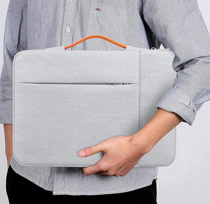 Lacdo 360° Protective Laptop Sleeve Case for 16 inch MacBook Pro M5 Pro/Max A3428 A3429 (2026), M4/M3/M2/M1 A3403 A3186 A2991 A2780 A2485 A2141, 15 inch Surface Laptop 7/6/5/4/3 Computer Bag, Gray