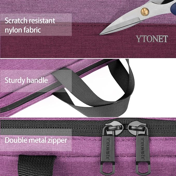 Ytonet Laptop Sleeve Case 15.6 Inch, Slim Water Resistant TSA Carrying Case with Handle, Protective Laptop Cover Compatible with HP Dell Lenovo Asus Notebooks, Gift for Women, Purple