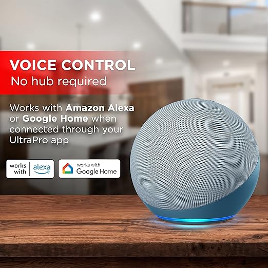 UltraPro Smart Plug WiFi Outlet with Tether, Dual Smart Outlet, Smart Home, Smart Switch, Works with Alexa, Google Home, No Hub Needed, ON/Off Switch, Easy to Use App, Remote Control Outlet, 60343
