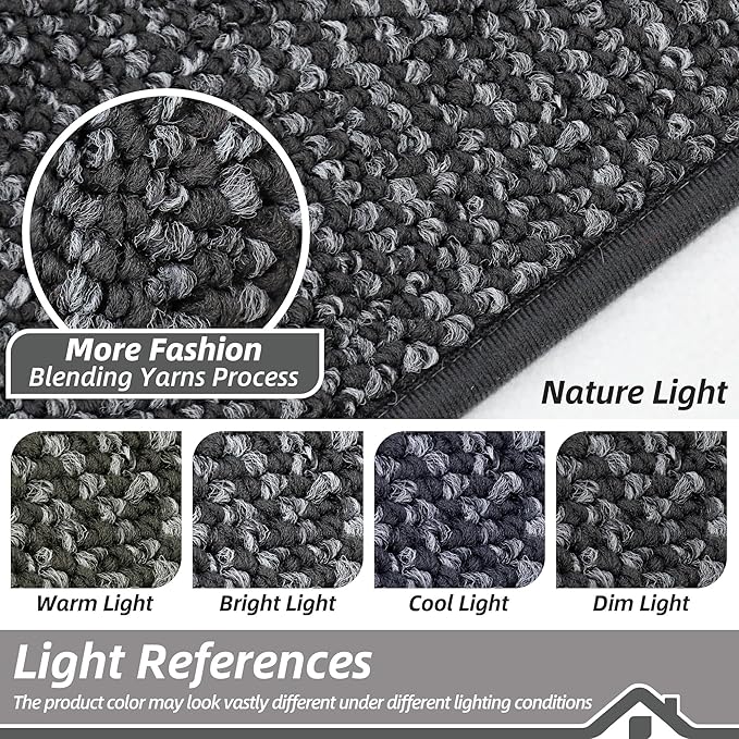 BEQHAUSE Kitchen Runner Rugs 32"x84", Non-Slip Kitchen Mats for Floor, Super Absorbent and Stain Resistant Kitchen Rug, Machine Washable Rugs for Kitchen, Hallway, Laundry & Sink, Charcoal