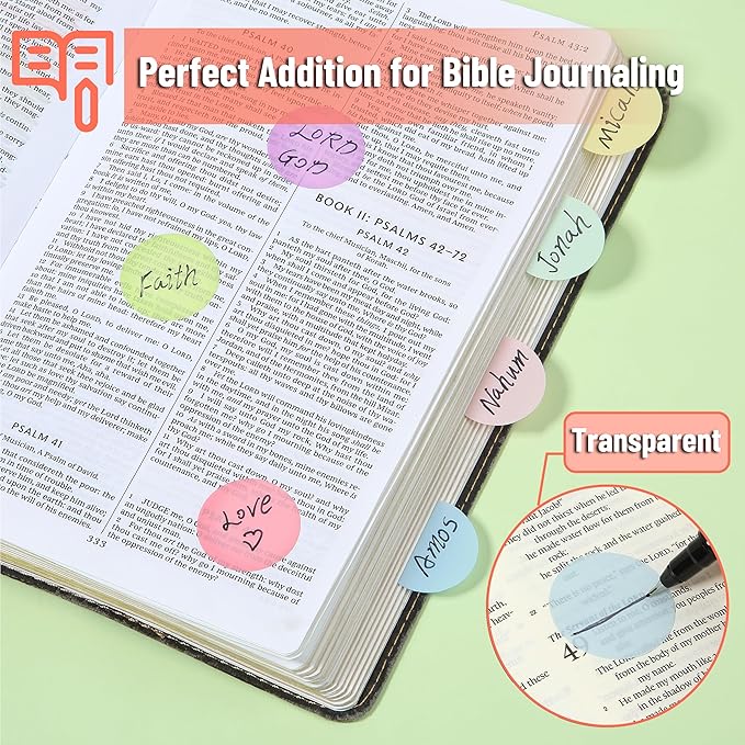 Mr. Pen- Transparent Sticky Note Set, 560Sheets, Colorful, Round Transparent Sticky Notes Set