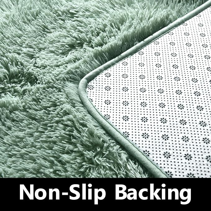 Awaytail Sage Rug Collection - 2 x 3' Non-Slip Height Pile 1.4" Plush Rug Rubber Backing - Throw Rugs Carpet for Bedroom