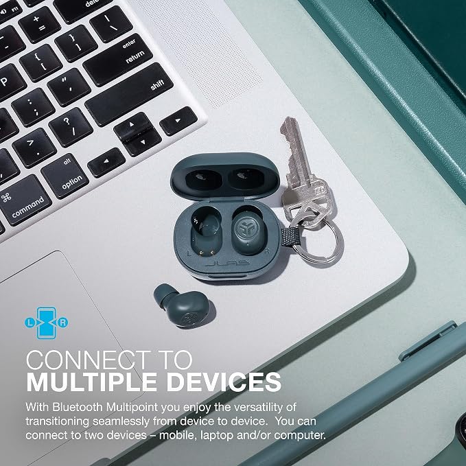 JLab JBuds Lux ANC Over Ear Headphones Bundle with JBuds Mini True Wireless Earbuds, Active Noise Cancelling, Bluetooth multipoint, Sage