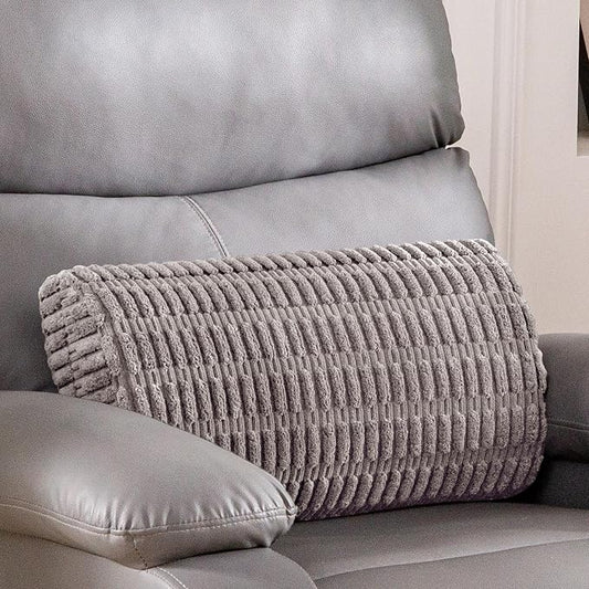 Lumbar Support Pillow for Recliner Chair/Office Chair/Couch, Memory Foam Back Support Cushion with Adjustable Strap, Recliner Cushions for Lower Back Pain Relief, Sleeping, Washable Cover, Grey