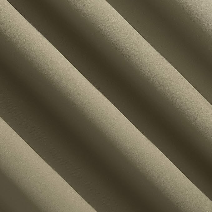 Sun Zero Nordic 2-pack Theater Grade Extreme 100% Blackout Grommet Curtain Panel Pair, 52" x 84", Olive