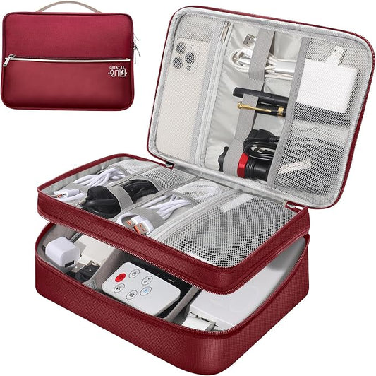 CILLA Electronic Organizer Travel Case, Travel Cord Organizer Case Portable Waterproof Cable Organizer Bag for Charger, Cord, USB, Power Bank, Earphone
