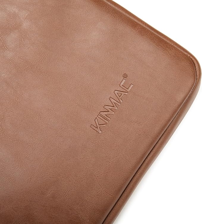 Kinmac 360° Protective Vertical Laptop Sleeve Case Cover Bag (Coffee PU, 12.5 inch-13.3 inch)