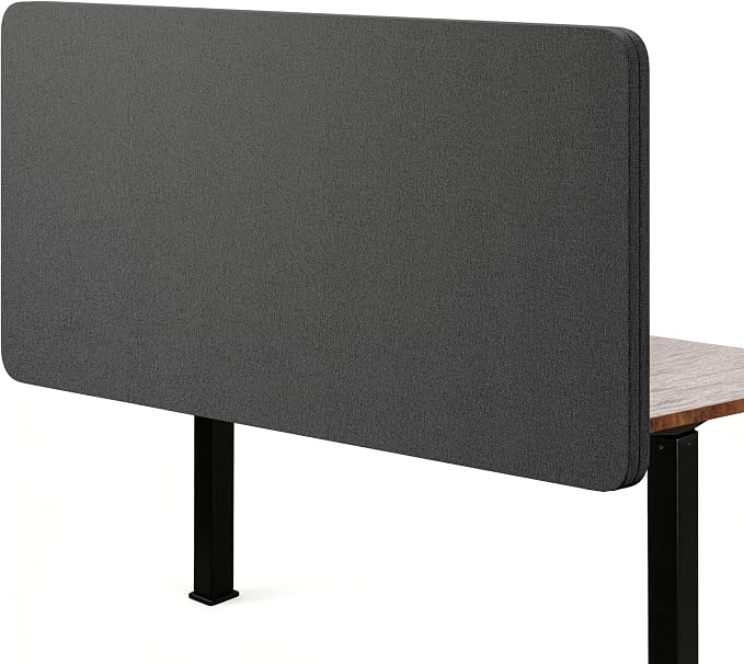Desk Privacy Panel 24 x 60 Inch,Sound Absorbing & Proof Desk Divider for Office, Clamp-on/Screw-on Acoustic Desk Back Panel Partition, Dark Gray