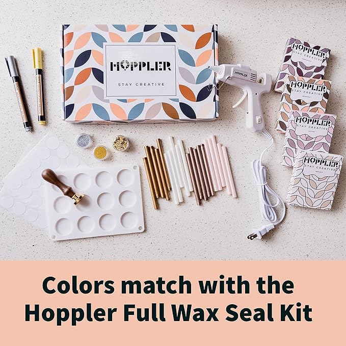 Hoppler 20 Bronze Gold 7mm Sealing Wax Sticks for Crafts, Envelopes, and Gifts